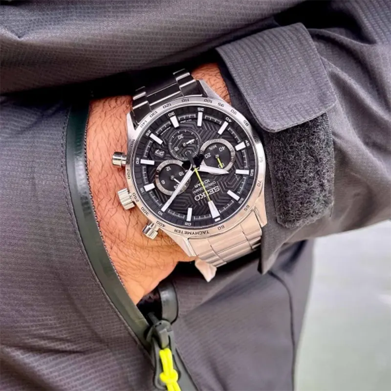 Seiko Chronograph Black Dial Sporty Men’s Watch- SSB413P1